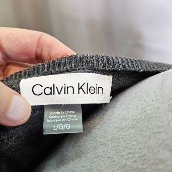 Calvin Klein Gray Layered Long Sleeve Knit Sweater Dress Size Large - Picture 7 of 9